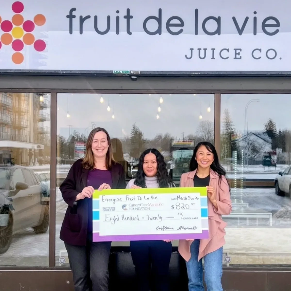 Energize × Fruit de la Vie — CancerCare Manitoba Foundation, $820 raised